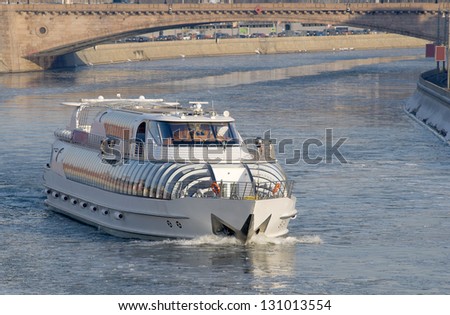 Winter Cruise. Winter navigation on Moscow River