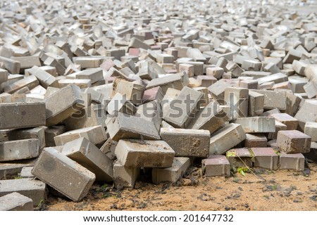 Paving slabs in a mess on the square