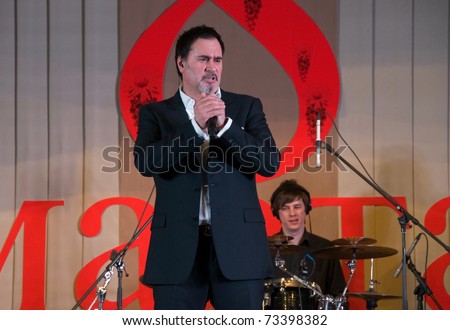 MOSCOW - MARCH 5: Russian singer Valery Meladze preforms  in a concert dedicated to the International Women\'s Day at the Supreme Court of Russian Federation on March 5, 2011 in Moscow, Russia