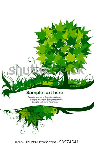 stock vector Ecology green tree with text