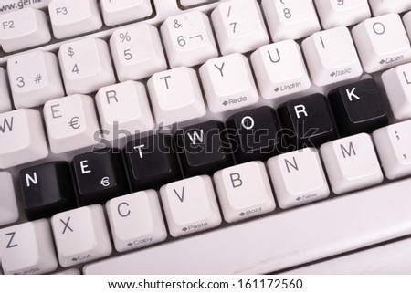 Word Network written with black keys on computer keyboard.