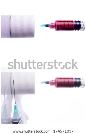 hypodermic needle and accessories, set