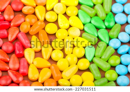 sweets candy caramel colorful assortment texture closeup background