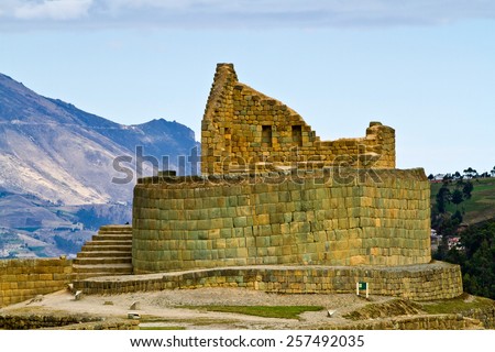 Sun Temple at Ingapirca the most important inca archaelogical ruins in Ecuador