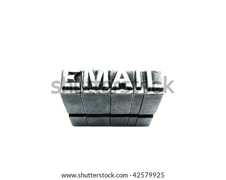 Word EMAIL written in metallic letters