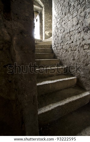 Staircase in old World War II fort
