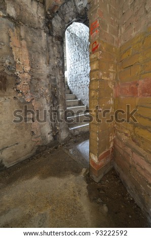 Staircase in old World War II fort