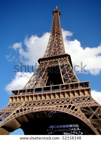 Findpicture  Eiffel Tower on The Eiffel Tower  Paris  France Stock Photo 52158148   Shutterstock