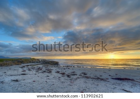 Sunset on the coast of Andoya in Norway
