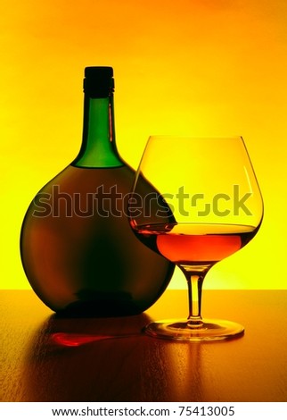 Cognac bottle and glass