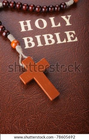The Holy Bible and Rosary.