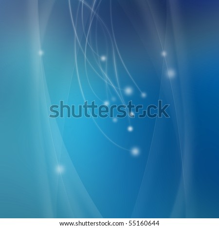 blue water floral curves background illustration