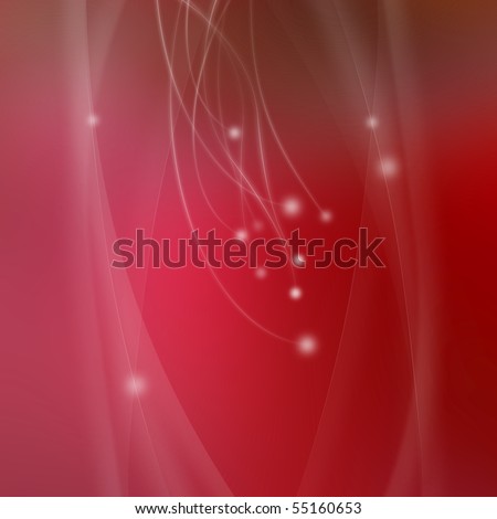red water floral curves background illustration