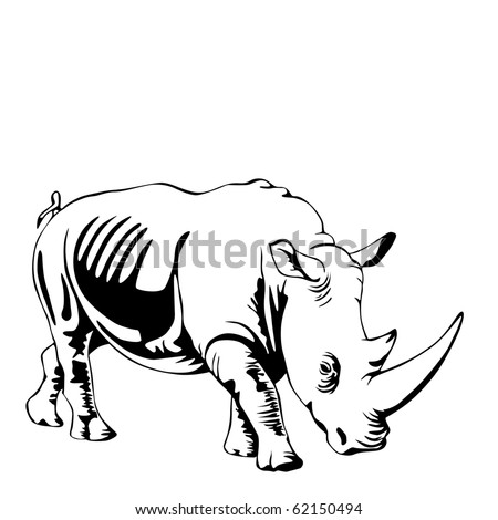 Cartoon White Rhino