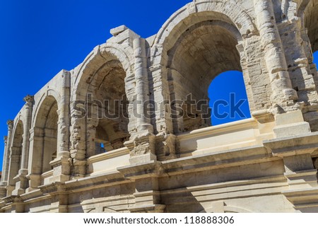 Roman Arena / Amphitheater in Arles, Provence, France