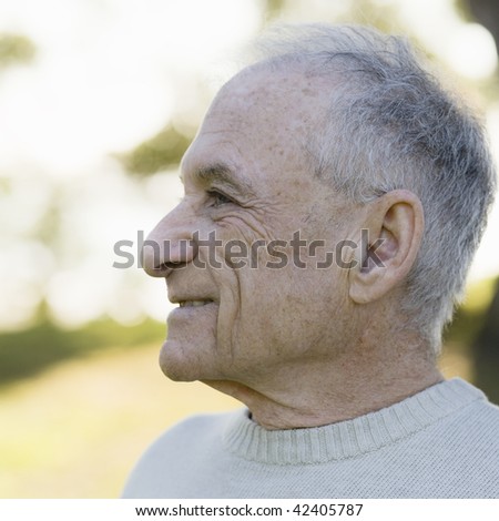 Profile of An Old Man Outdoors