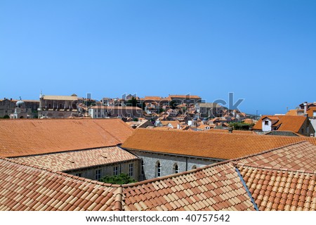 Tiles of old city roofs and the horizon