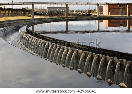 Waste water treatment plant view Waste water treatment plant view