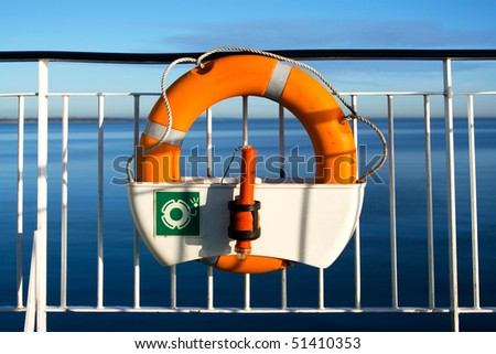Rescue equipment on board, safety ring