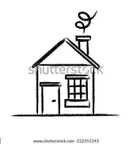 House Sketch Outline Stock Vector Illustration 222355243 : Shutterstock