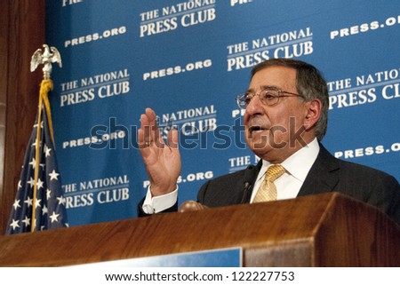 WASHINGTON, DC - DEC. 18: Secretary of Defense Leon Panetta addresses a luncheon at the National Press Club, December 18, 2012 in Washington, DC