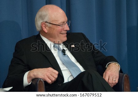 WASHINGTON, DC - DECEMBER 3: Former U.S. Vice President Dick Cheney speaks at the National Press Club, December 3, 2013 in Washington, DC