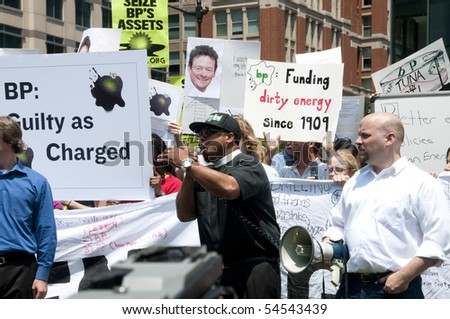 WASHINGTON, DC - June 4: African-American demonstration leader calls on crowd to protest BP oil spill, demand criminal charges against company, June 4, 2010 in Washington, DC