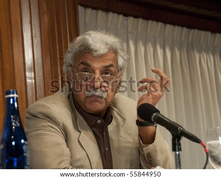 WASHINGTON, DC - JUNE 23:  Pakistani-born writer Tariq Ali answers a question regarding the Oliver Stone film for which he wrote the script, at the National Press Club, June 23, 2010 in Washington, DC