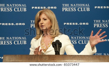 WASHINGTON, DC – JULY 15:  Arianna Huffington, president and editor-in-chief of the AOL Huffington Post Media Group, speaks to a luncheon at the National Press Club, July 15, 2011 in Washington, DC