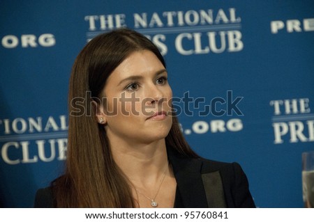 WASHINGTON, DC - FEBRUARY 21:  Star race car driver Danica Patrick speaks at a luncheon at the National Press Club, February 21, 2012 in Washington, DC