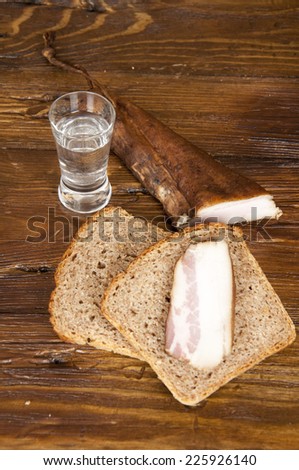 vodka, bacon and bread