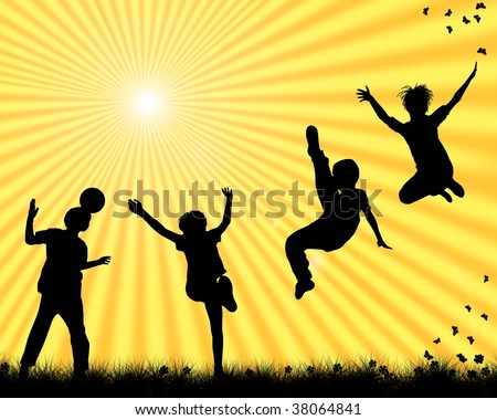 stock photo : children playing sports