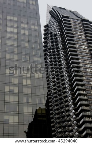 New York apartment buildings closeup