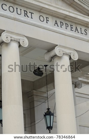 Court of appeals building portico in Washington DC