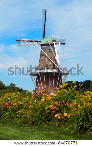 Historic  Dutch windmill, in Holland, Michigan