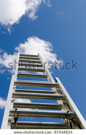 Construction ladder reaching the clouds