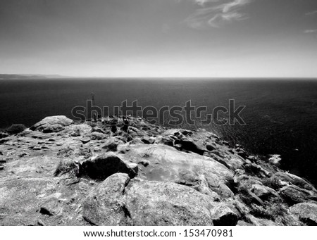 Finisterre, Galicia, Spain.  Land\'s end and the start, or finish, of the pilgrimage to Santiago de Composrela known as the \