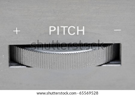 Pitch dial of a vintage record player