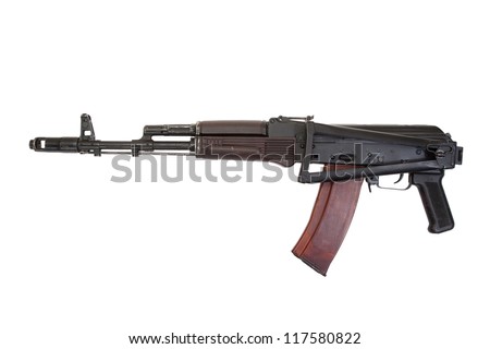 kalashnikov airborne rifle ak74 isolated on a white background