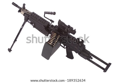 M249 machine gun isolated on white