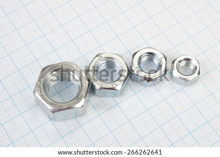 Nuts on graph paper background