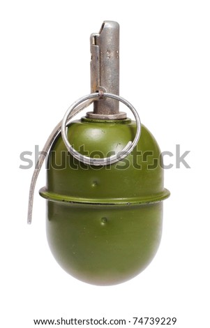 World War Two Soviet hand grenade isolated on a white background