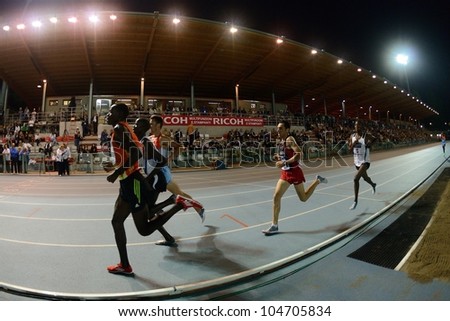 TURIN, ITALY - JUNE 08: Many athlete run 5000m at Nebiolo Stadium during the International Track & Field meeting Memorial Nebiolo 2012 on June 08, 2012 in Turin, Italy.