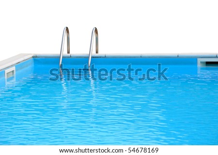 Swimming pool closeup isolated on white