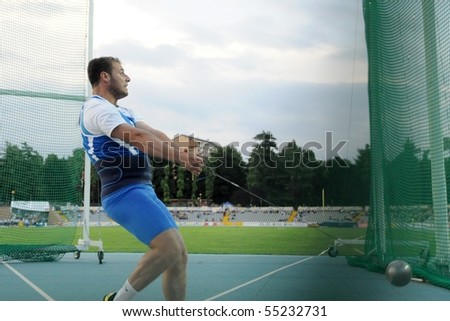 TURIN, ITALY - JUNE 12:Rocchi Lorenzo of Italy performs hammer throw during the 2010 Memorial Primo Nebiolo track and field athletics international meeting, on June 12, 2010 in Turin, Italy.