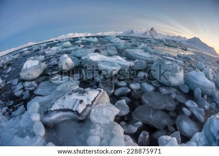 Typical Arctic winter landscape - Spitsbergen, Svalbard