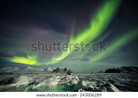 Aurora Borealis - landscape of the Arctic