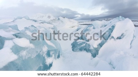 Arctic winter landscape - glacier ice