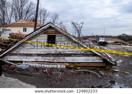 Damages caused by hurricane Sandy on Long Island