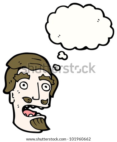 cartoon bearded man with shocked expression